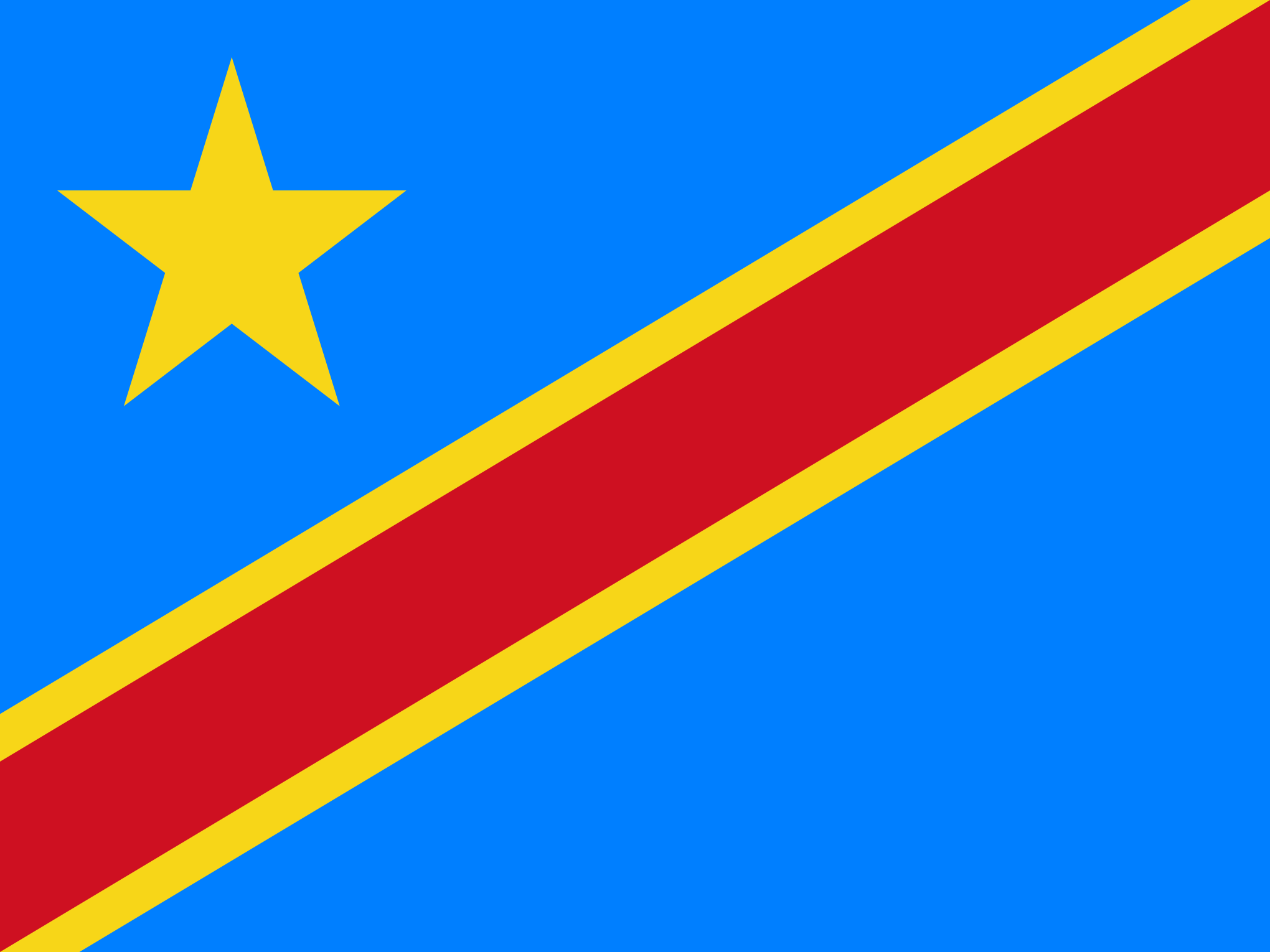 Bild der Staatsflagge Kongo, Demokratische Republik des - mit einer Auflösung von 2040x1530 - Afrika
