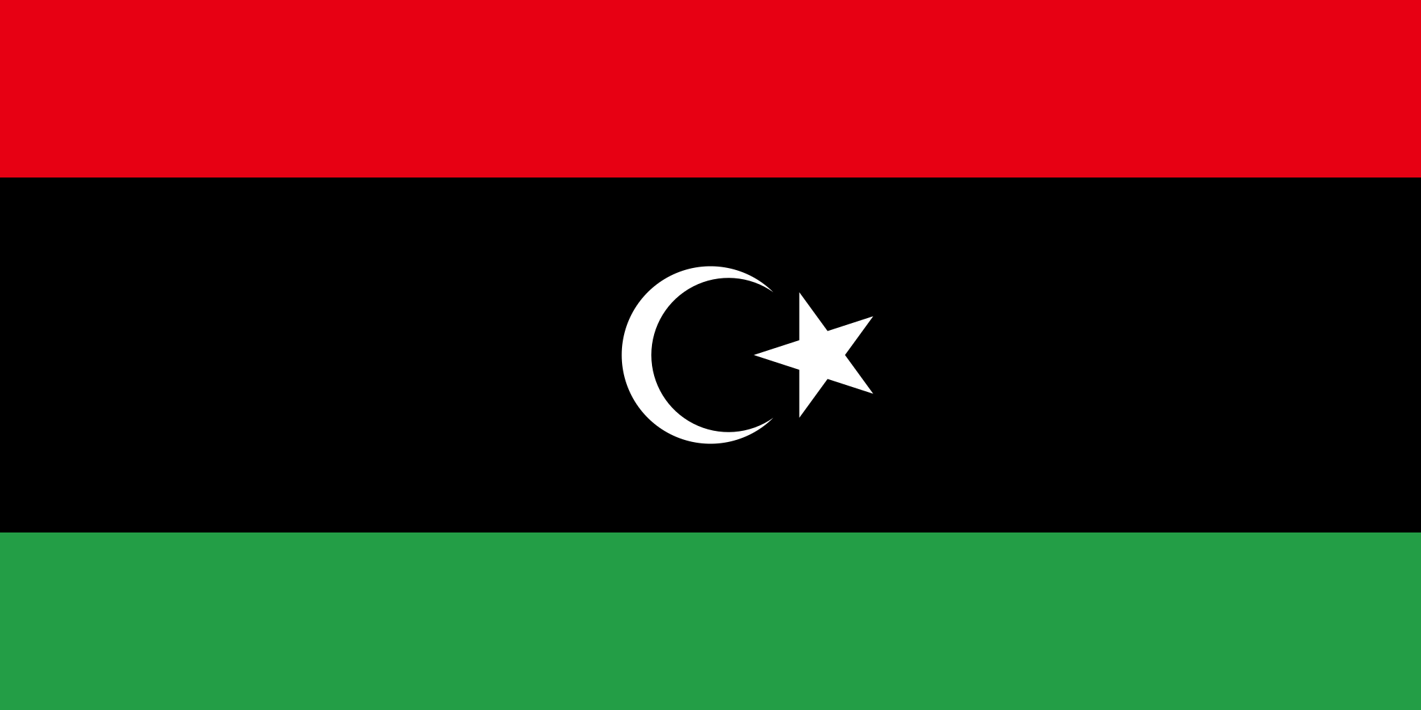 Bild der Staatsflagge Libyen - mit einer Auflösung von 2040x1020 - Afrika