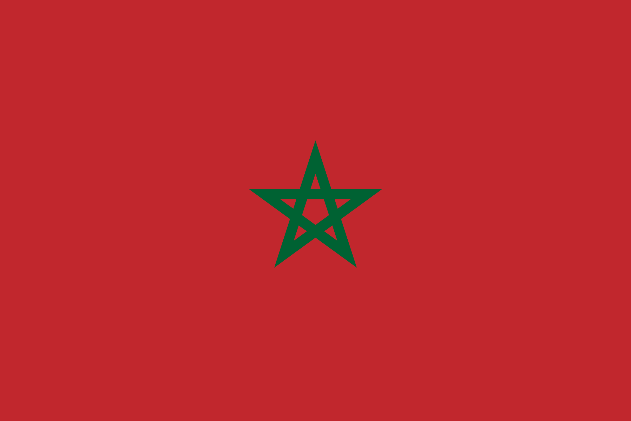 Bild der Staatsflagge Marokko - mit einer Auflösung von 2040x1360 - Afrika