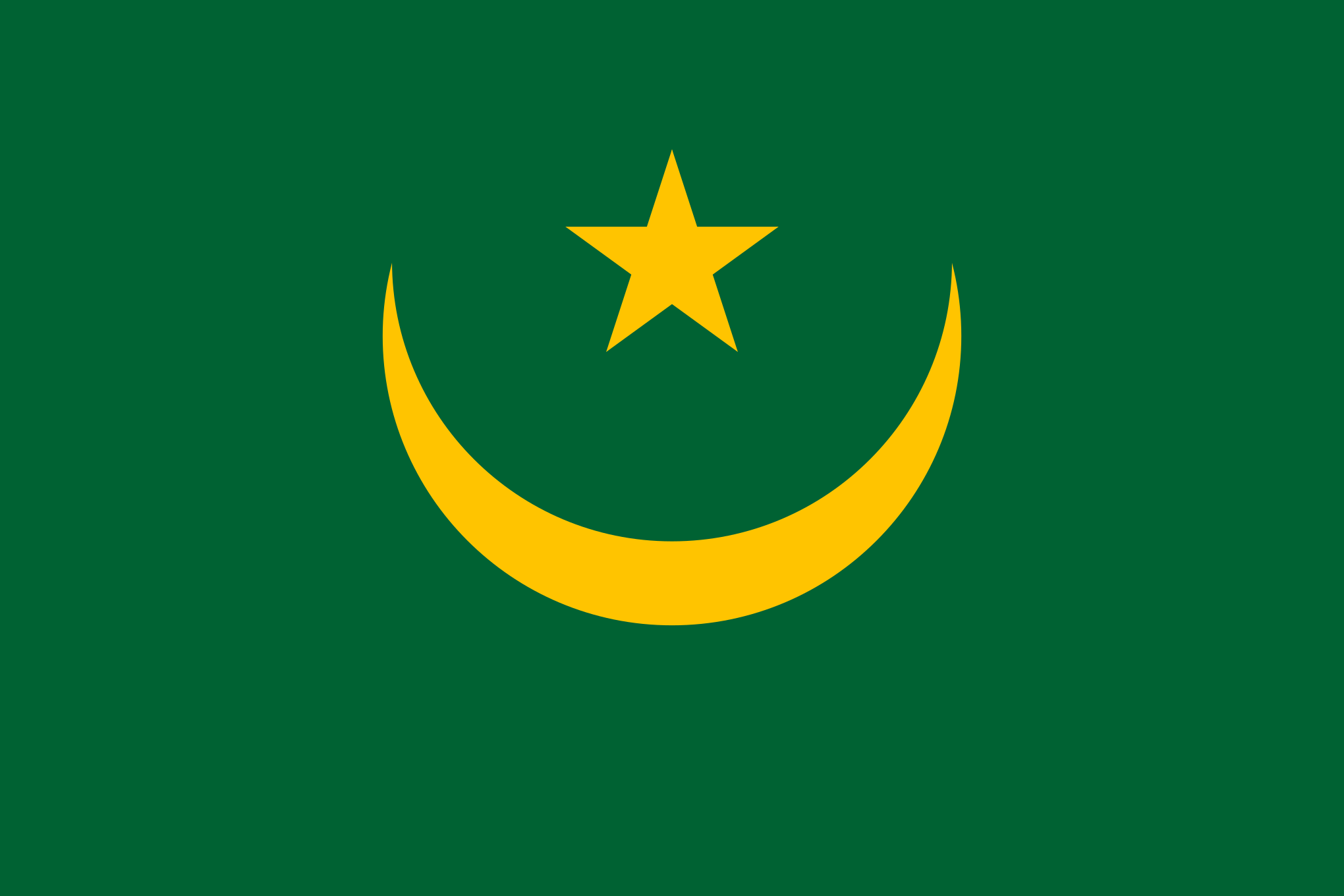 Bild der Staatsflagge Mauretanien - mit einer Auflösung von 2040x1360 - Afrika