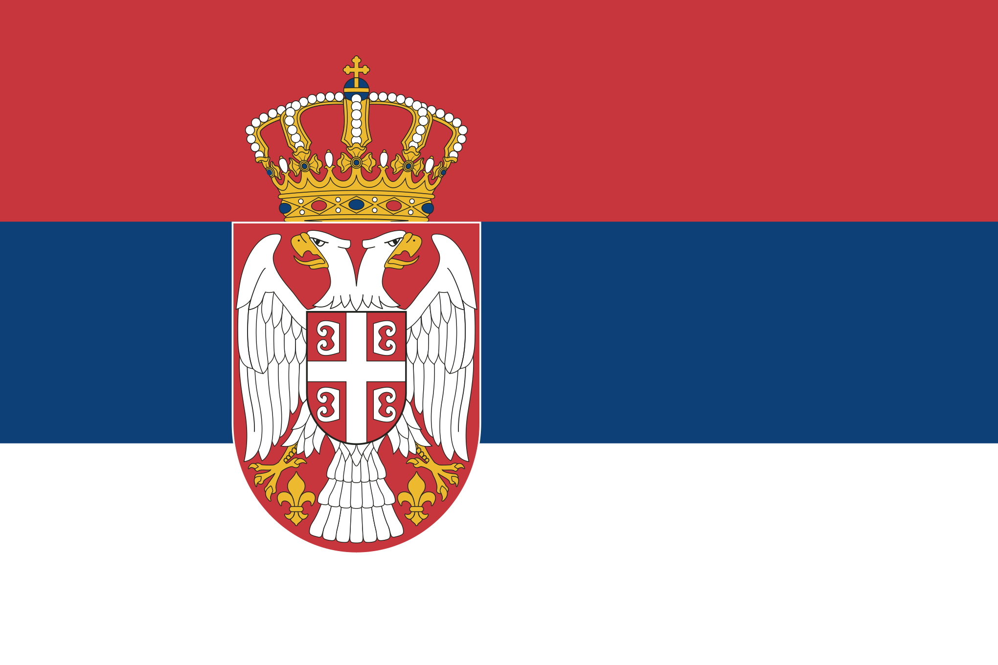 Bild der Staatsflagge Serbien - mit einer Auflösung von 2040x1360 - Europa
