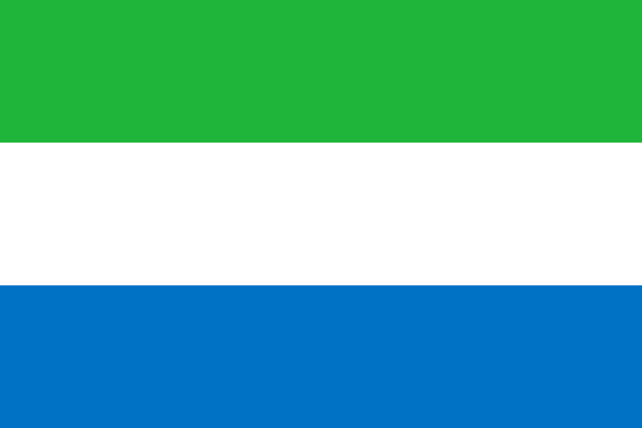 Bild der Staatsflagge Sierra Leone - mit einer Auflösung von 2040x1360 - Afrika