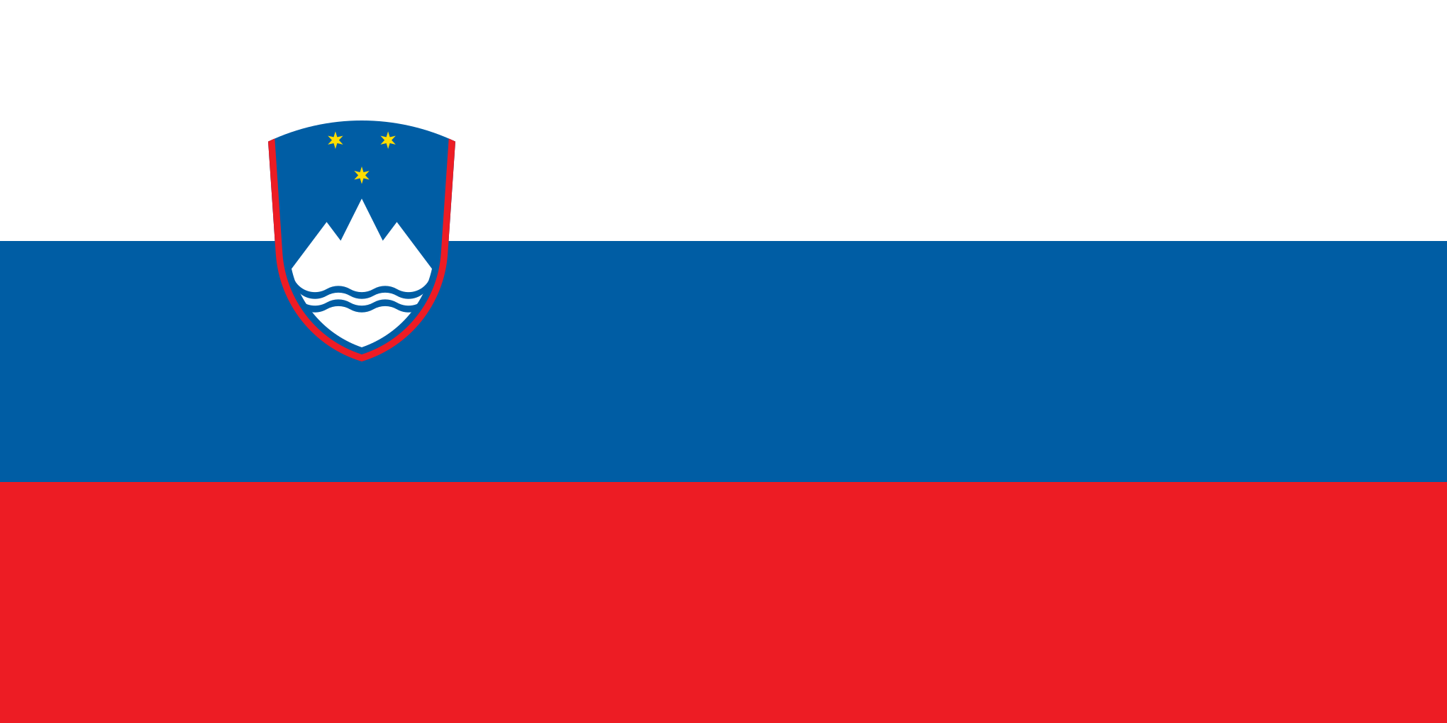 Bild der Staatsflagge Slowenien - mit einer Auflösung von 2040x1020 - Europa