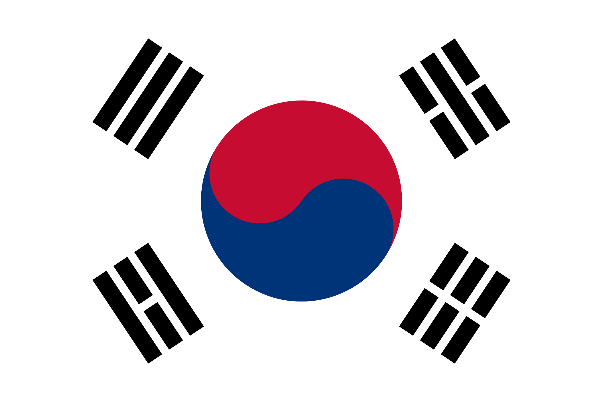 Bild der Staatsflagge Südkorea - mit einer Auflösung von 2040x1360 - Ostasien