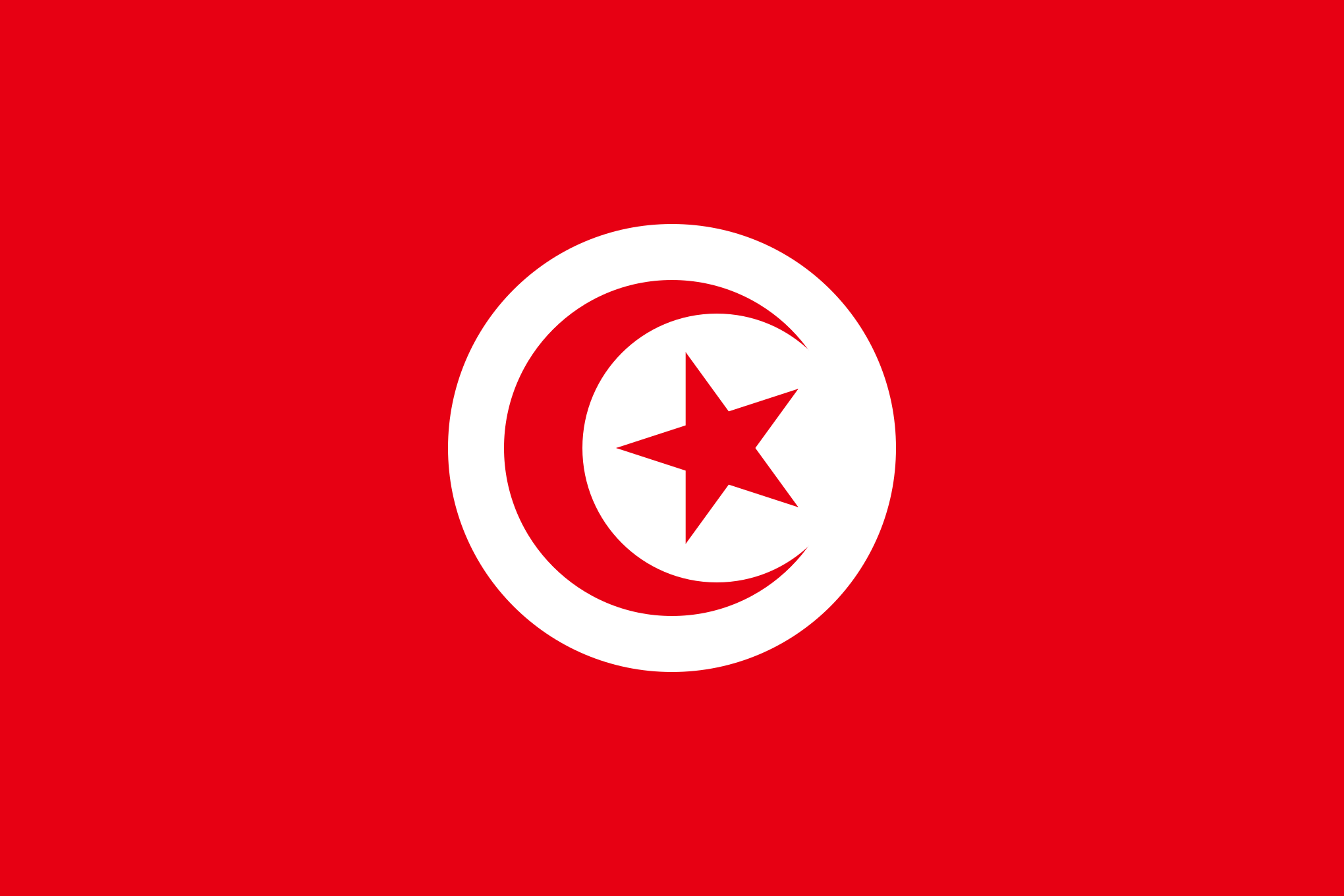 Bild der Staatsflagge Tunesien - mit einer Auflösung von 2040x1360 - Afrika