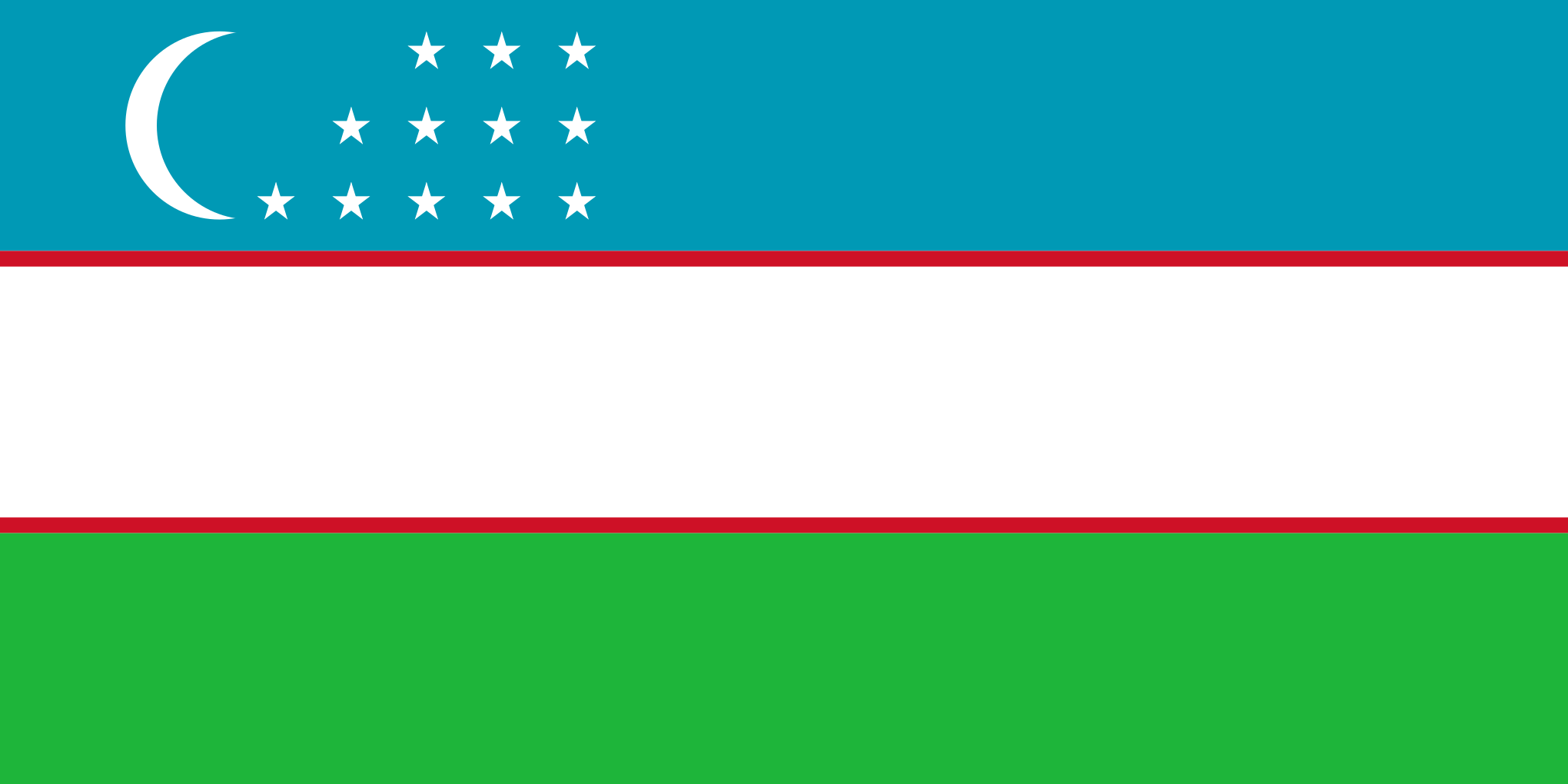 Bild der Staatsflagge Usbekistan - mit einer Auflösung von 2040x1020 - Zentralasien